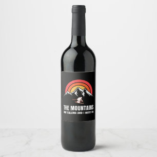 Etiqueta Para Botella De Vino Las montañas están llamando y debo ir esquiador