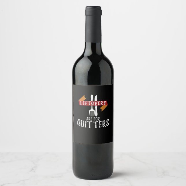 Etiqueta Para Botella De Vino Las Palancas De Acción De Gracias Son Para Quitter (Anverso)