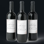 Etiqueta Para Botella De Vino Lavado de color de agua | Propuesta de la dama de<br><div class="desc">La marca de vino de la maquina de la dama de honor de la marca de lavado de agua es perfecta para un boda moderno. El diseño es sencillo y clásico,  con un toque de color rosa pastel y un estilo minimalista elegante.</div>