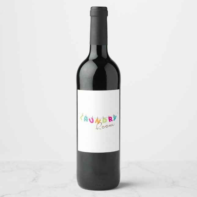Etiqueta Para Botella De Vino Lavandería (Anverso)