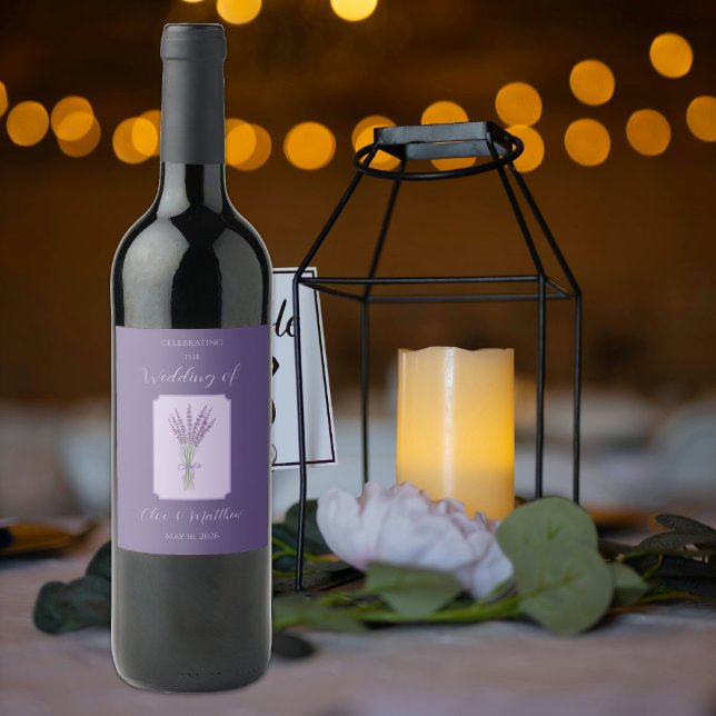 Etiqueta Para Botella De Vino Lavender Gracias Boda (Subido por el creador)