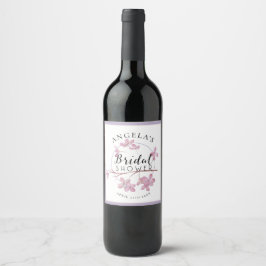 Etiqueta Para Botella De Vino Lavender Lilac rosa Blossom Bridal Shower