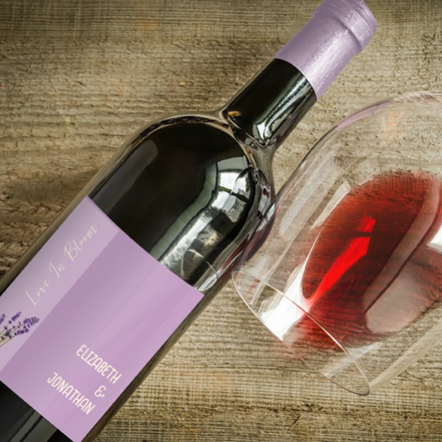 Etiqueta Para Botella De Vino Lavender Love Boda (Subido por el creador)
