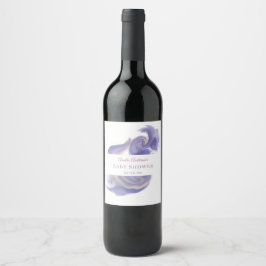 Etiqueta Para Botella De Vino Lavender Watercolor Abstract Wine Bottle Label