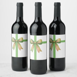 Etiqueta Para Botella De Vino Lazo de regalo elegante: diseño moderno de Navidad