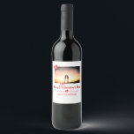 Etiqueta Para Botella De Vino Lazo rojo día de San Valentín añadir foto nombre c<br><div class="desc">diseño</div>