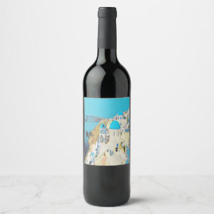 Etiqueta Para Botella De Vino ldp SANTORINI - vista -