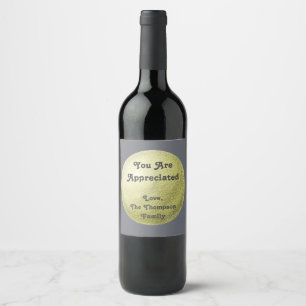 Etiqueta Para Botella De Vino Le Apreciamos El Minimalista Círculo De Oro Modern