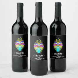 Etiqueta Para Botella De Vino Lechuza Oracle Starlight