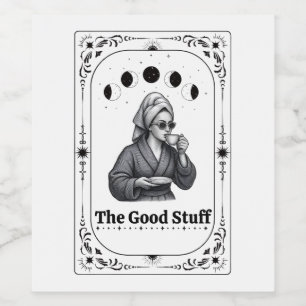 Etiqueta Para Botella De Vino Lector de Tarot Místico de la Suerte Celestial Lun