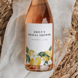 Etiqueta Para Botella De Vino Lemon Citrus Main Squeeze Bridal Shower