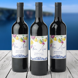 Etiqueta Para Botella De Vino Lemones italianos bougainvillea ducha de novia