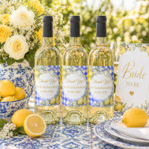 Lemons azul gingham jardín Despedida de soltera Ag