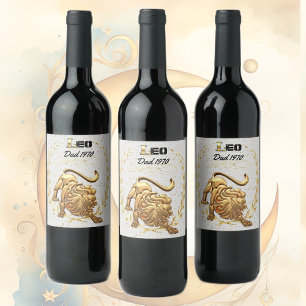 Etiqueta Para Botella De Vino Leo Astrology Dad Wine Label