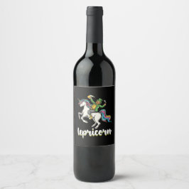 Etiqueta Para Botella De Vino Lepricorn Leprechaun Unicorn San Patricio