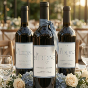 Etiqueta Para Botella De Vino Letrero de bienvenida de boda con estilo Art Déco 