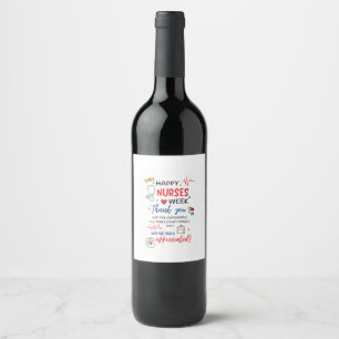 Etiqueta Para Botella De Vino Letrero Imprimible de la Semana de las Enfermeras