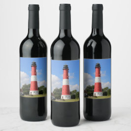 Etiqueta Para Botella De Vino Leuchtturm auf Insel Pellworm im Sommer