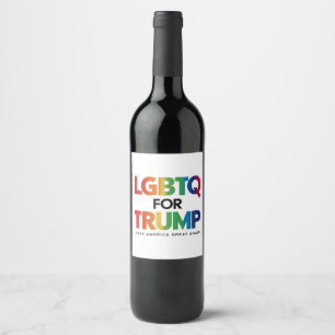 ETIQUETA PARA BOTELLA DE VINO LGBTQ PARA TRUMP GAY LESBIAN PARA TRUMP 2024