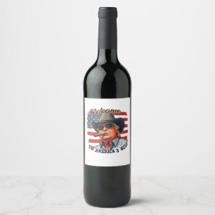 Etiqueta Para Botella De Vino Libertad para el Golfo Americano de Trump 