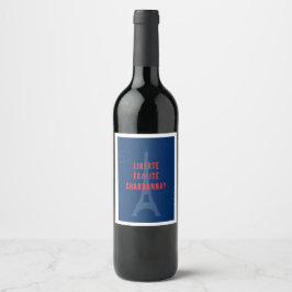 Etiqueta Para Botella De Vino Liberté Égalité Chardonnay Funny Tower Wine