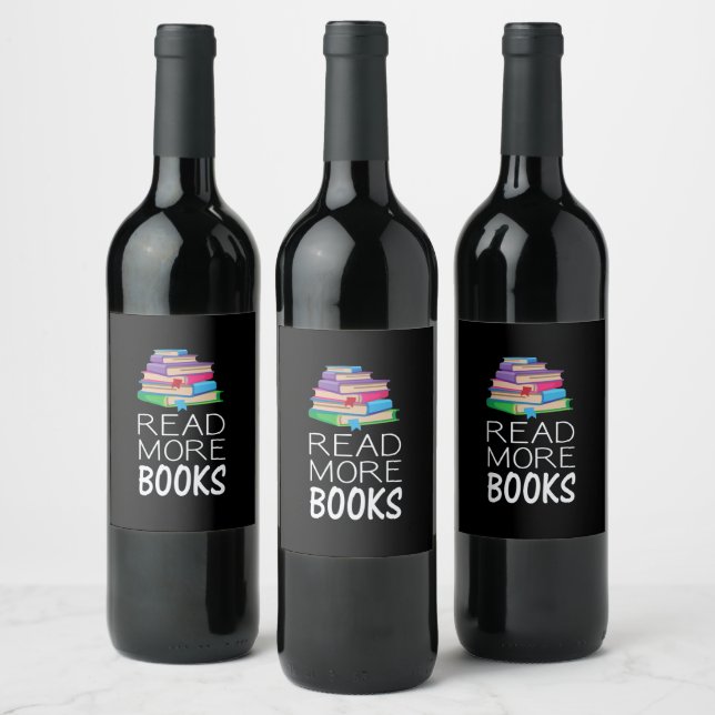 Etiqueta Para Botella De Vino Libros - Leer más libros (Botellas)