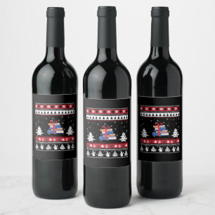 Etiqueta Para Botella De Vino Libros Ugly Christmas Regalos Divertidos Lectura