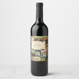 Etiqueta Para Botella De Vino Libros Vintage Traen Un Baby Shower De Libros