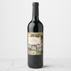 Etiqueta Para Botella De Vino Libros Vintage Traen Un Baby Shower De Libros