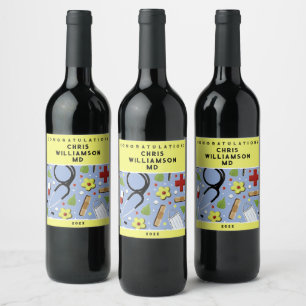 Etiqueta Para Botella De Vino Licenciatura en medicina por médica