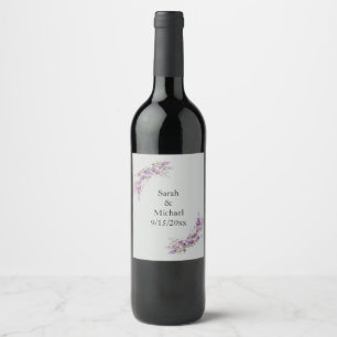 Etiqueta Para Botella De Vino Lila floral