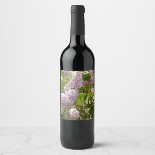 Etiqueta Para Botella De Vino Lilac Bush hermosas flores de primavera morada