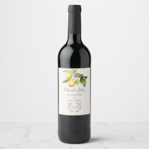 Etiqueta Para Botella De Vino Limón italiano gracias