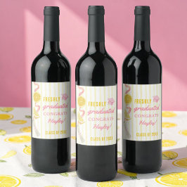 Etiqueta Para Botella De Vino Limonada recién graduada Favor de graduación