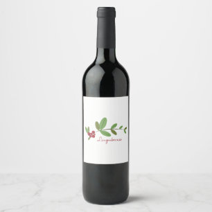 Etiqueta Para Botella De Vino Lingonberries