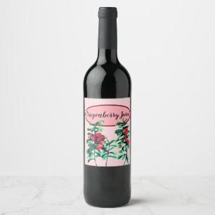 Etiqueta Para Botella De Vino Lingonberry