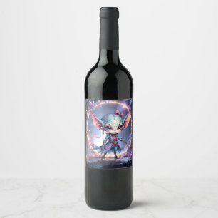 Etiqueta Para Botella De Vino Liora – Corazón de Cristal de las Estrellas 