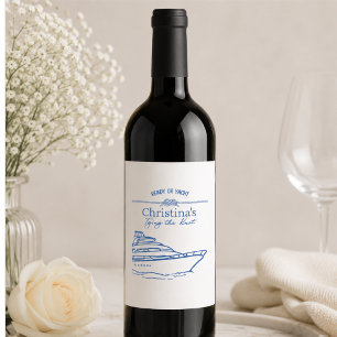 Etiqueta Para Botella De Vino Listo o yate Etiqueta de vino de despedida de solt