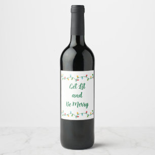 Etiqueta Para Botella De Vino Lit and Be Merry Wine Labs