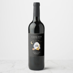 Etiqueta Para Botella De Vino Little Boo Ghost Hollaween Baby Shower