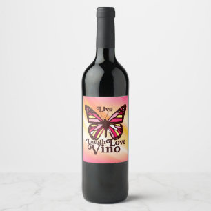 Etiqueta Para Botella De Vino Live Laugh Love Vino