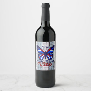 Etiqueta Para Botella De Vino Live Laugh Love Vino