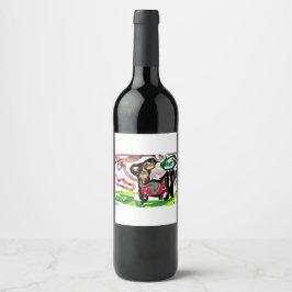 Etiqueta Para Botella De Vino Llama Perezosa