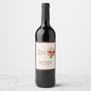 Etiqueta Para Botella De Vino Lluvia de Amor Flor Silvestre Floral Boho Despedid