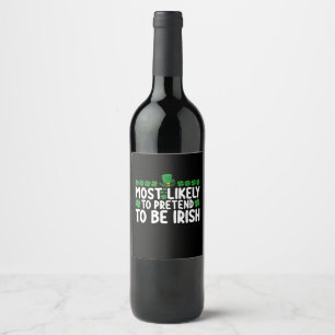 Etiqueta Para Botella De Vino Lo Más Probable Es Que Pretenda Ser El Día Irlandé