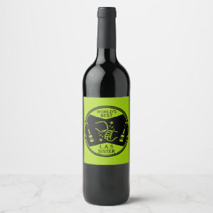 Etiqueta Para Botella De Vino Lo mejor del mundo como una hermana