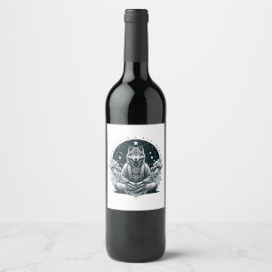 Etiqueta Para Botella De Vino Lobo Consciente