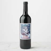Lobo de Navidad - Etiqueta de Vino