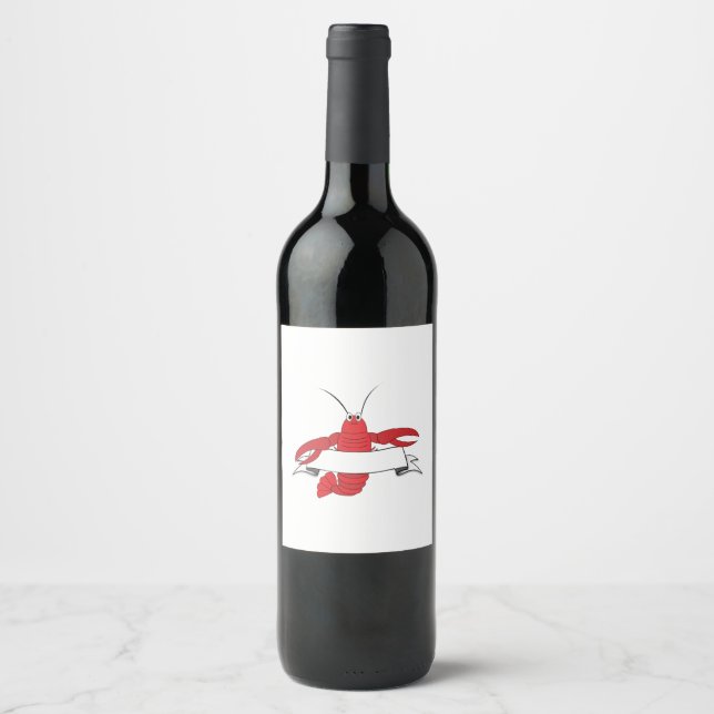 Etiqueta Para Botella De Vino Lobster (Anverso)