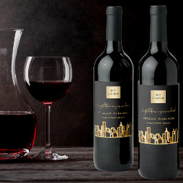 Etiqueta Para Botella De Vino Logo del agente inmobiliario Black gold city